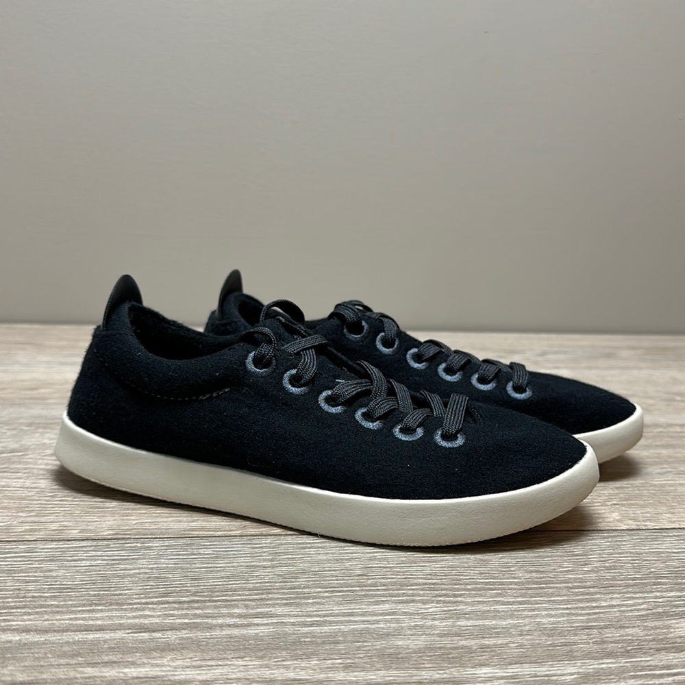Allbirds Wool Pipers Black Womens Size 6 Shoes with White Soles
